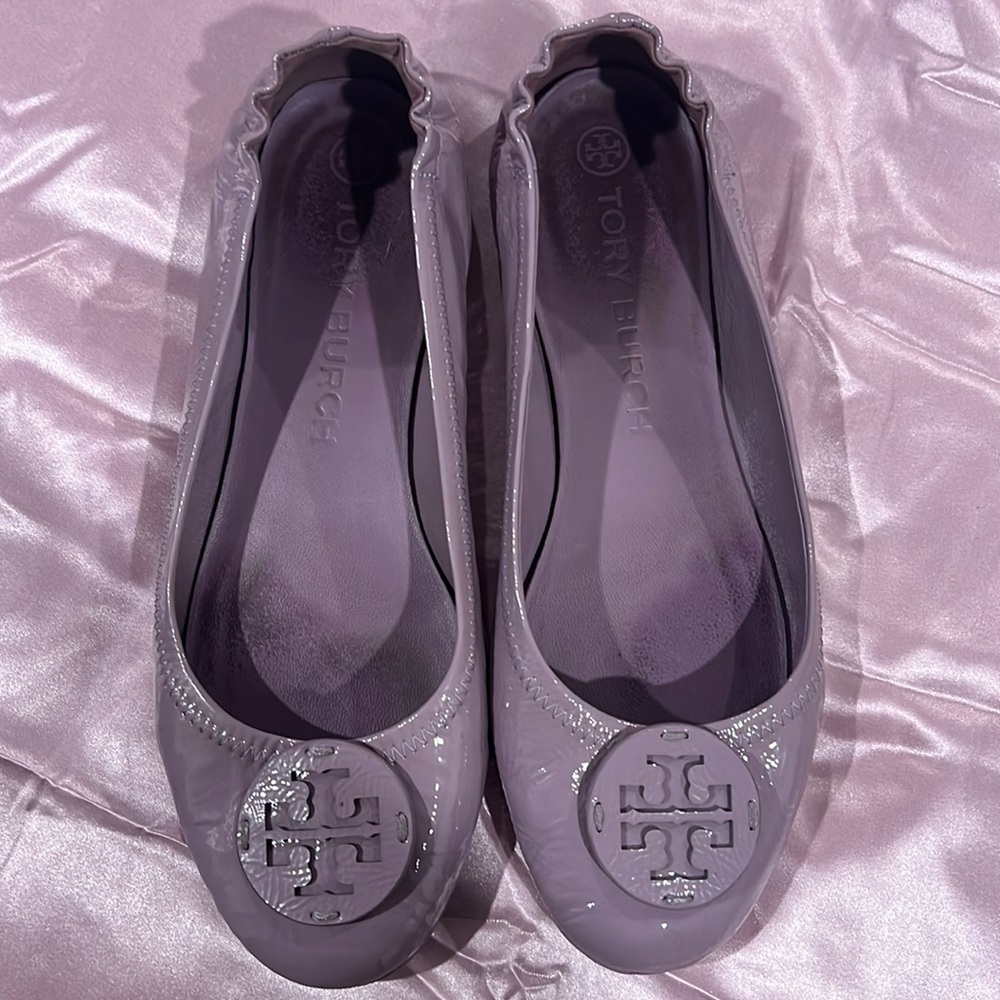 Tory Burch Womens mini double t leather ballet flats 
Size 9